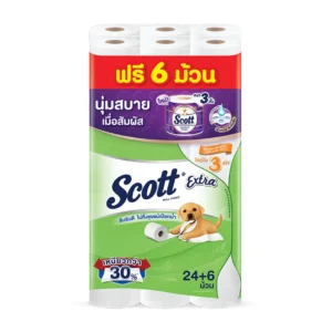 สก๊อตต์ ซูเปอร์จัมโบ้ กระดาษชำระ ความยาว 3 เท่า 24+6 ม้วน