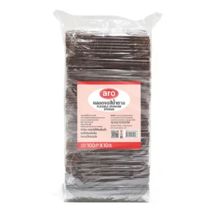 เอโร่ หลอดงอ 8 มม. 24 ซม. สีน้ำตาล 100 ชิ้น x 10