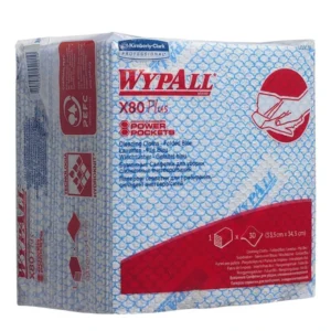 ไวป์ออลล์ ผลิตภัณฑ์เช็ดทำความสะอาด เอ๊กซ์ 80 34.5 x 33.5 ซม. สีฟ้า 30 แผ่น x 4
