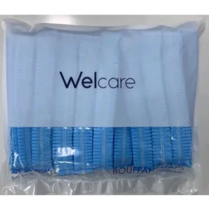 Welcare Cap หมวกตัวหนอน คลุมผม เกรดการแพทย์ 50ชิ้น/แพ็ค สีฟ้า