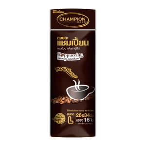 แชมเปี้ยน ถุงขยะแบบม้วน กลิ่นคาปูชิโน่ ขนาด 26X34 นิ้ว แพ็ค 16 ใบ