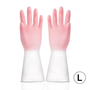 ถุงมือล้างสีชมพูไซซ์ L