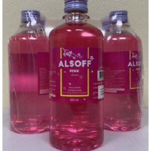 (ยกลัง 96 ขวด) ALSOFF ALCOHOL PINK แอลกอฮอล์ 70% 450 มล.สีชมพู