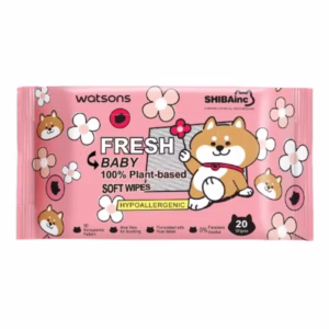 Shibainc เฟรช เบบี้ 100 แพลนท์-เบส ซอฟท์ ไวพ์ 20 แผ่น.