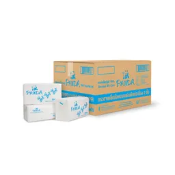 Panda กระดาษเช็ดมือชนิดแผ่น หนา 2 ชั้น บรรจุ 200 แผ่น/ห่อ x 20 ห่อ (4,000 แผ่น) [ยกลัง]