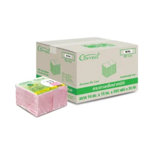 Correct กระดาษเช็ดปาก Mini Napkin สีชมพู x 500 แผ่น/แพ็ค x 36 ห่อ/ลัง (ยกลัง)