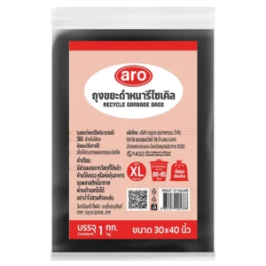 เอโร่ ถุงขยะดำรีไซเคิล แบบหนา 30x40 นิ้ว 1 กก.