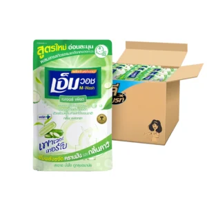 น้ำยาล้างจานเอ็มวอช (M-WASH) สูตรใหม่ เนเจอร์ เพียว (กลิ่นแตงกวา) ขนาด 440 CC. (ยกลัง 24 ถุง)