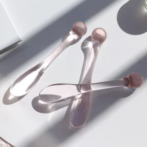 3 ชิ้นอะคริลิคไม้พายเครื่องสําอาง Scoop Eye Cream Applicator สีชมพู 3 ชิ้น