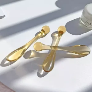 3 ชิ้นอะคริลิคไม้พายเครื่องสําอาง Scoop Eye Cream Applicator สีทอง 3 ชิ้น
