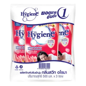 ไฮยีน น้ำยาปรับผ้านุ่ม สูตรมาตรฐาน กลิ่น สวีท อโรมา แดง 500 มล. x 3