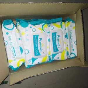 Poomsoft ทิชชู่เปียก Baby Wipes 80แผ่นx10แพ็ค (800 แผ่น) ทิชชู่เปียกเด็ก กระดาษทิชชู่เปียก