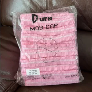 หมวกตัวหนอน สีชมพู หมวกคลุมผม หมวกแพทย์ MEDICAP DURA STAR 300 ชิ้น