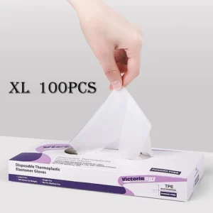ถุงมือทําความสะอาด 100 ชิ้น หนาขึ้นไซซ์ XL