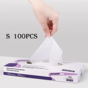 ถุงมือทําความสะอาด 100 ชิ้น หนาขึ้นไซซ์ S