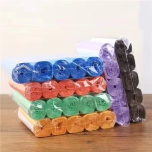 ถุงขยะแบบม้วน แพ็ก 75 ใบ (5ม้วน) ถุงขยะพกพา แบบฉีก สุ่มสี
