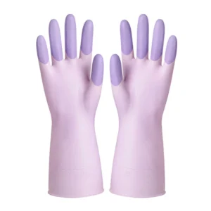 ถุงมือยางแบบหนาสำหรับล้างจาน ซักผ้า งานบ้าน สีม่วง L