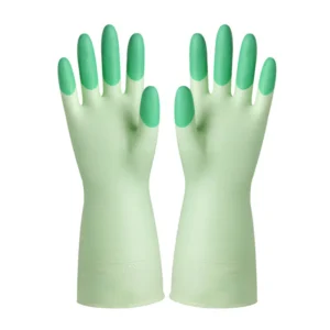 ถุงมือยางแบบหนาสำหรับล้างจาน ซักผ้า งานบ้าน สีเขียว L