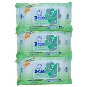 D-nee ทิชชู่เปียก เบบี้ไวพส์ นิวบอร์น 80 ชิ้น สูตรน้ำบริสุทธิ์ 3ห่อเขียว
