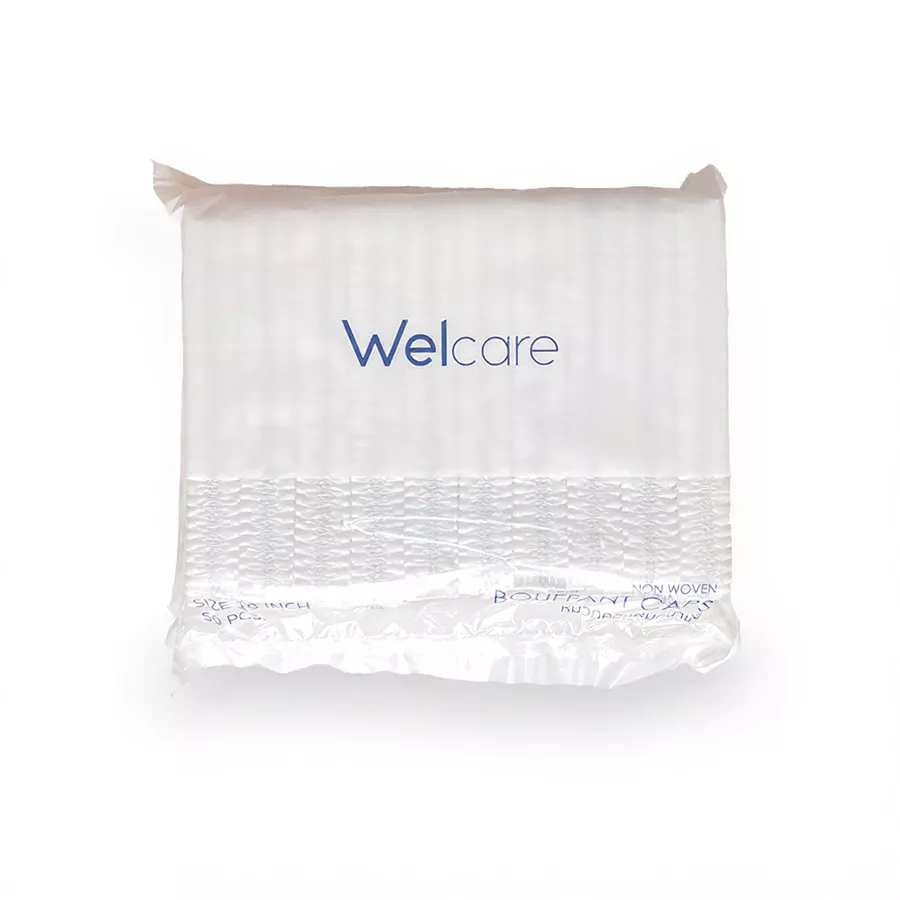 Welcare Cap หมวกตัวหนอน คลุมผม เกรดการแพทย์ 50ชิ้น/แพ็ค สีขาว