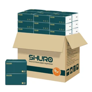 กระดาษทิชชู่ หนา5ชั้น เหนียวนุ่ม ไม่เป็นขุย เช็ดหน้าได้ SHURO ลังเขียว ยกลัง20ห่อ 1ห่อ420แผ่น