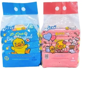 JAXX B.Duck แจ๊กซ์ บีดักซ์ กระดาษทิชชู่เปียก ห่อ40แผ่น แพค6ห่อ ผสม