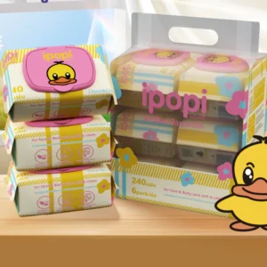 [ยกแพ็ค6ห่อ] ipopi honey wipes ทิชชู่เปียก ผ้าเปียก สูตรอ่อนโยน (40แผ่น)