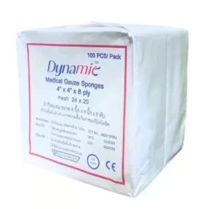 ผ้าก๊อส แผ่น Medical gauze sponges หนา 8 ชั้น 1 ห่อ บรรจุ 100 แผ่น ขนาด 4x4