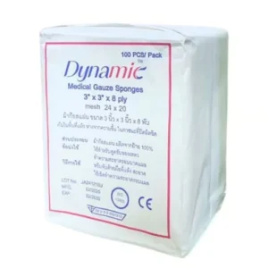 ผ้าก๊อส แผ่น Medical gauze sponges หนา 8 ชั้น 1 ห่อ บรรจุ 100 แผ่น ขนาด 3x3
