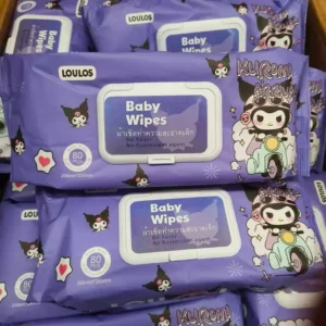 2 แพ็ค KUMA ทิชชู่เปียก รุ่นฝาปิด 40 แผ่น 12 ห่อ คละสี