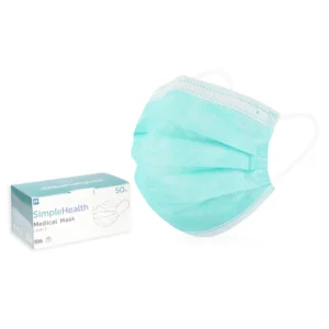 Simple Health หน้ากากอนามัย 3 ชั้น Medical Mask 50 ชิ้น สีเขียว