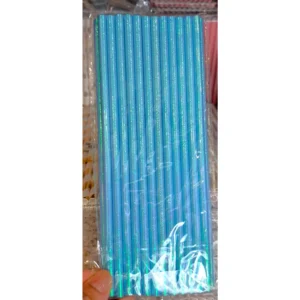 หลอดกระดาษ หลอดแฟนซีสำหรับปาร์ตี้ สีฟ้า