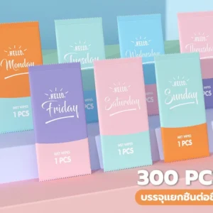 GREENIKA ทิชชู่เปียกแบบซอง แบบพกพา สามารถฆ่าเชื้อได้ 300ชิ้น
