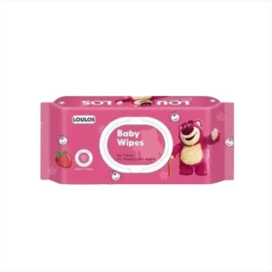 2 แพ็ค สตรอเบอรี่หมีทิชชู่เปียก รุ่นฝาปิด 40 แผ่น 12 ห่อ คละสี