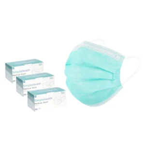 Simple Health หน้ากากอนามัย 3 ชั้น(3 กล่อง) 50 ชิ้น สีเขียว
