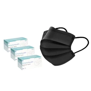 Simple Health หน้ากากอนามัย 3 ชั้น(3 กล่อง) 50 ชิ้น สีดำ