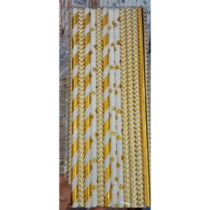 หลอดกระดาษ หลอดแฟนซีสำหรับปาร์ตี้ สี Mix Gold
