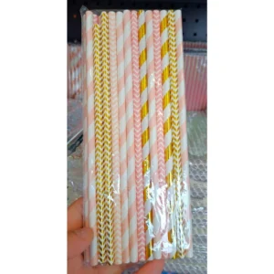 หลอดกระดาษ หลอดแฟนซีสำหรับปาร์ตี้ สี Mix Pink