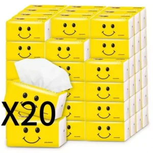 กระดาษทิชชู่ 20 ห่อ 4 ชั้น หนา 300 แผ่น 20ห่อลายยิ้ม
