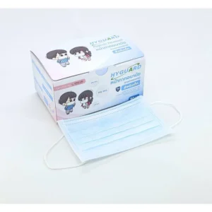 hyguard mask หน้ากากอนามัยทางการแพทย์ 3 ชั้นเด็ก สีฟ้า 2 กล่อง 100 ชิ้น