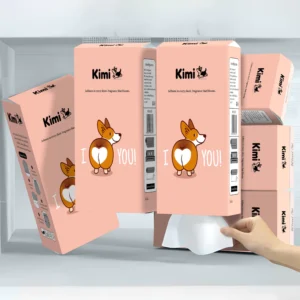 KIMI ทิชชู่แบบดึงแขวนได้ ลายน้องหมาคอร์กี้ 8หิ้ว