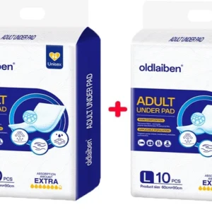 Oldlaiben แผ่นรองซับผู้ใหญ่ ซึมเร็วสุด 60x90ซม แพ็กคู่ แพ็กละ10 ชิ้น
