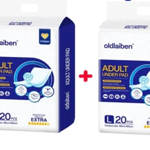 Oldlaiben แผ่นรองซับผู้ใหญ่ ซึมเร็วสุด 60x90ซม แพ็กคู่ แพ็กละ20 ชิ้น