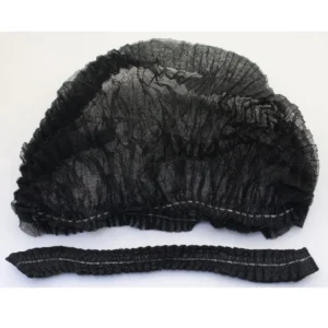 หมวกคลุมผม Bouffant Cap 100ชิ้น สีดำ